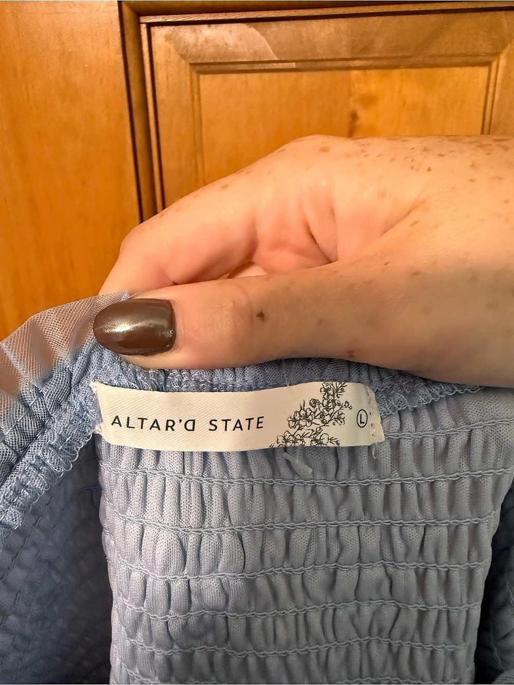 Altar'd State Floral Maxi Dress Blue. - Picture 2 of 2